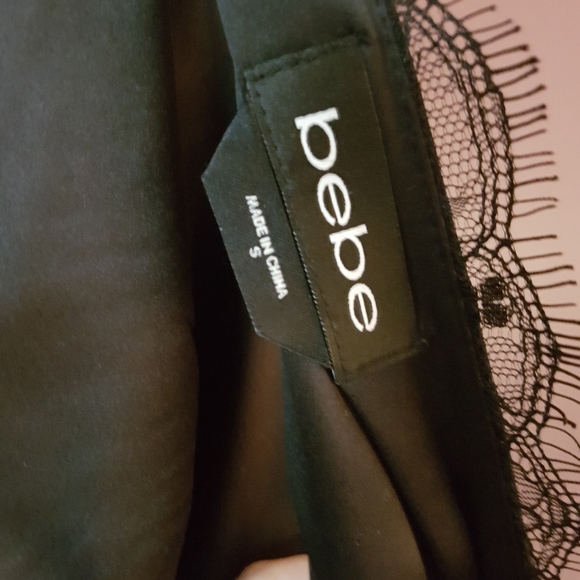 Sexy Bebe S black satin finish short cocktail dress. Worn once. - Picture 2 of 6